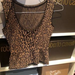 50% OFF BCBGMAXAZRIA Leopard Cheeta Print Top NWT